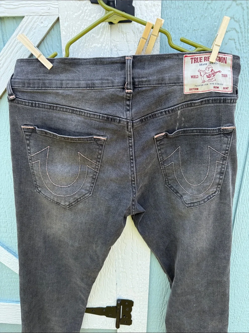 True Religion Men's Skinny Jeans in Washed Black